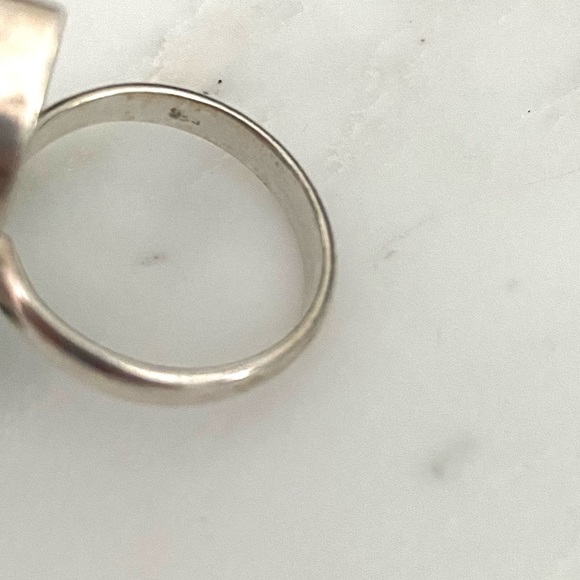 Rough cut amethyst trio, sterling silver setting. - Picture 11 of 15